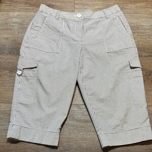 Izod Black and White Striped Women's Bermudas